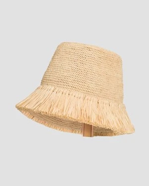 Kapelusz Damski Alemais Michelle Raffia Fringed Bucket Hat