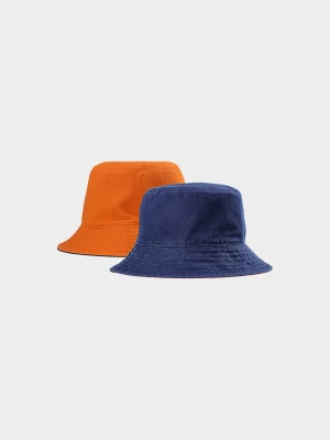 Kapelusz dwustronny bucket hat męski - granatowy/pomarańczowy 4F