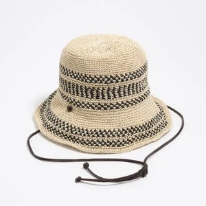 Kapelusz rafia papierowa ikat kolor naturalny i czarny BIMBA Y LOLA