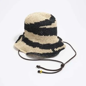 Kapelusz rafia papierowa kolor naturalny i czarny BIMBA Y LOLA