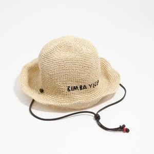 Kapelusz rafia papierowa naturalna skórzane wstawki BIMBA Y LOLA