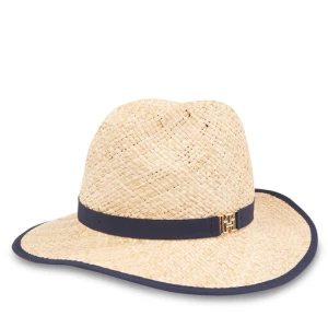 Kapelusz Tommy Hilfiger Beach Summer Straw Fedora Hat AW0AW16044 Écru