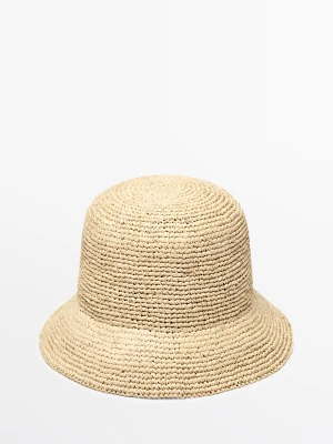 Kapelusz Typu Bucket Z Rafii - Surowy - Massimo Dutti - Female
