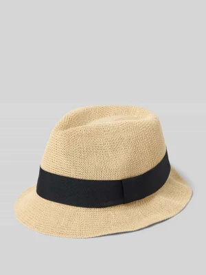 Kapelusz z ozdobną taśmą model 'TRILBY' Müller Headwear Beżowy