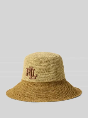 Kapelusz z plecionki słomianej z aplikacją z logo Lauren Ralph Lauren