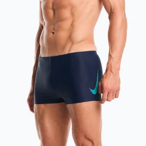 Kąpielówki pływackie Nike Logo Graphic Square Leg energy Granatowy