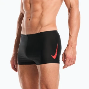 Kąpielówki pływackie Nike Logo Graphic Square Leg University Red Czarny