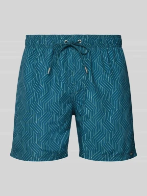 Kąpielówki w całościowym wzorze z elastycznym pasem Schiesser