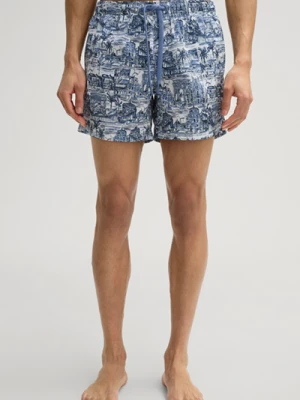 Kąpielówki w kolorze biało-niebieskim, we wzór Joop