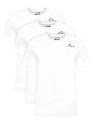 Kappa Komplet 3 t-shirtów Logo Sylvo 322562W Biały Regular Fit