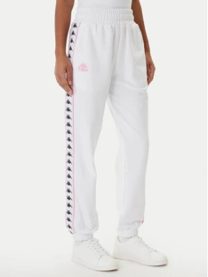 Kappa Spodnie dresowe Banda Adina 321Y8EW Biały Regular Fit