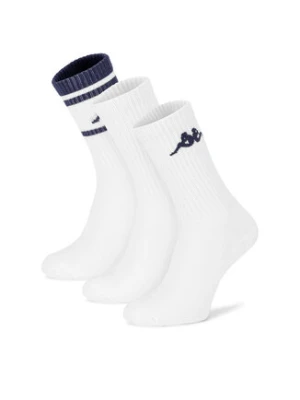 Kappa Zestaw 3 par wysokich skarpet unisex KR_ANKLE_SS25 (3-PACK) Biały