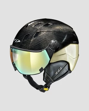 Karbonowy Kask Narciarski Czarno-złoty Cp Premium Helmets Corao+carbon