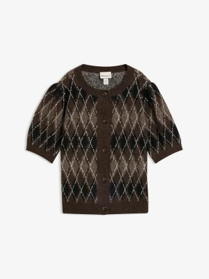 Sweter rozpinany z rękawami bufkami BonPrix czarny