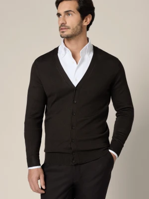 Kardigan Brązowy z Wiskozą Elva Lancerto