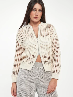 Kardigan damski ażurowy z cekinami PESERICO
