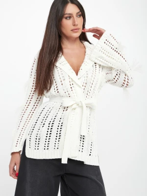 Kardigan damski ażurowy z piórkami TWINSET Twinset Milano