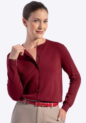 Kardigan damski klasyczny bordowy Wittchen