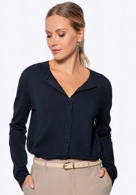 Kardigan damski klasyczny granatowy Wittchen