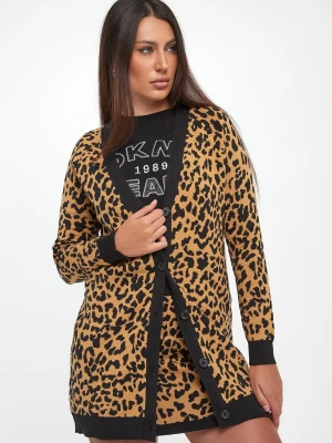 Kardigan damski w panterkę DKNY