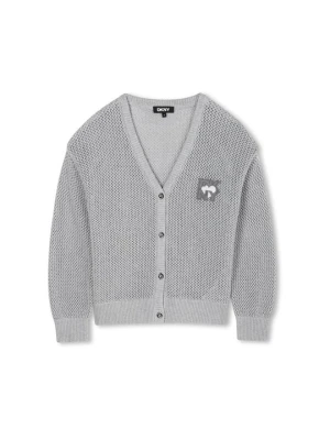 Kardigan DKNY srebrny