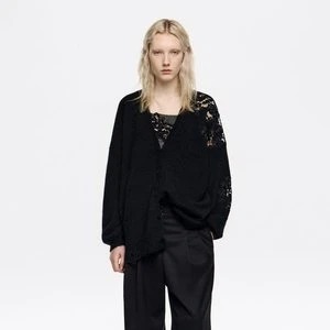 Kardigan długi koronki czarny BIMBA Y LOLA