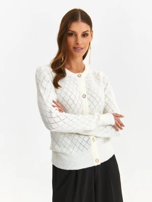 Kardigan długi rękaw biały - SSW3626BI kardigan długi rękaw - TOP SECRET - Odzieżowy sklep internetowy TOP SECRET