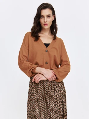 Kardigan długi rękaw camel - SSK0140B5 kardigan długi rękaw - TOP SECRET - Odzieżowy sklep internetowy TOP SECRET