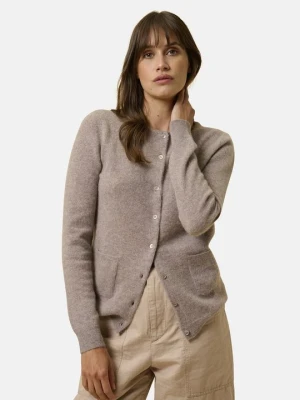 Kardigan Just Cashmere brązowy melanż