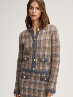 Kardigan Kea w kolorze brązowo-szarym w kratę Joop