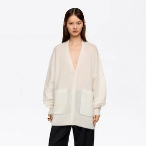 Kardigan moherowy długi kość słoniowa BIMBA Y LOLA