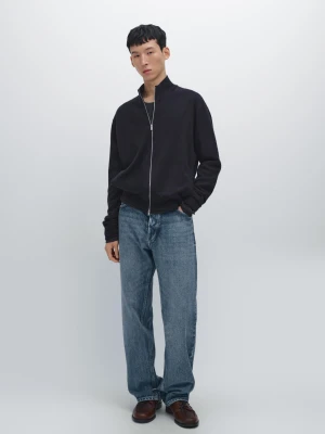 Kardigan Na Suwak Ze 100% Kaszmiru - Granatowy - - Massimo Dutti - Mężczyzna
