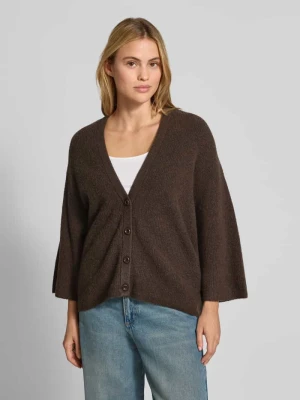 Kardigan o kroju oversized z domieszką bawełny model 'DAMSVILLE' American Vintage Ciemnobrązowy