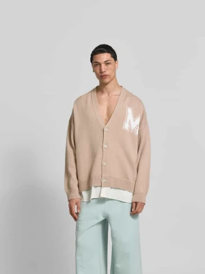 Kardigan o kroju oversized z mieszanki żywej wełny MM6 Maison Margiela Piaskowy