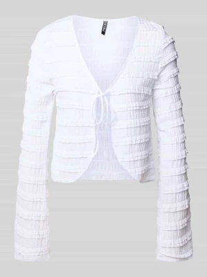 Kardigan o kroju regular fit z detalami z koronki model ‘ANINE’ Pieces