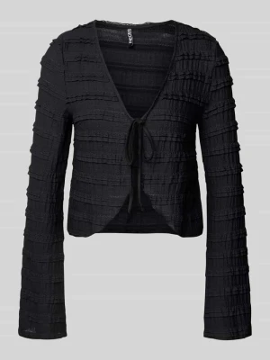 Kardigan o kroju regular fit z detalami z koronki model ‘ANINE’ Pieces