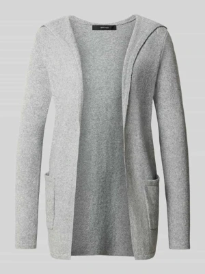 kardigan o kroju regular fit z kapturem model 'DOFFY' Vero Moda Jasnoszary melanż