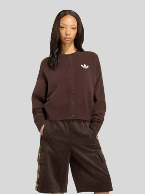 kardigan rozpinany o kroju regular fit z dodatkiem bawełny adidas Originals Czekoladowy
