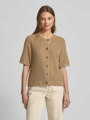 Kardigan o kroju regular fit z mieszanki bawełny i bouclé Marc O'Polo