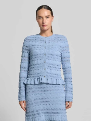 kardigan o kroju regular fit z mieszanki wiskozy model 'Avria' Ted Baker Jasnoniebieski
