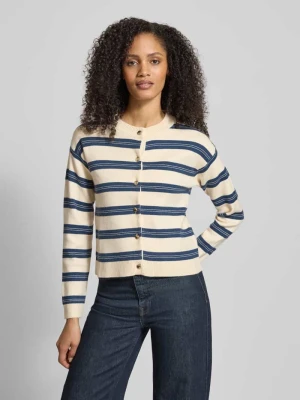 Kardigan o kroju regular fit z mieszanki wiskozy model ‘GOLD STRIPE’ Vero Moda
