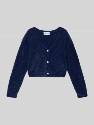 Kardigan o kroju regular fit z obszyciem ozdobnymi kamieniami DANAMADE