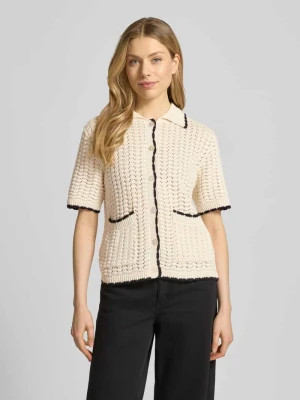 kardigan o kroju regular fit z perforowaniem model 'Muno' b.Young