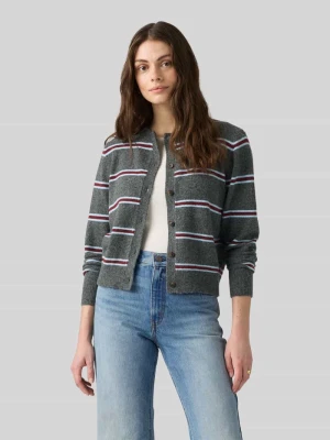 kardigan o kroju regular fit z prążkowanymi wykończeniami Levi's Ciemnoszary