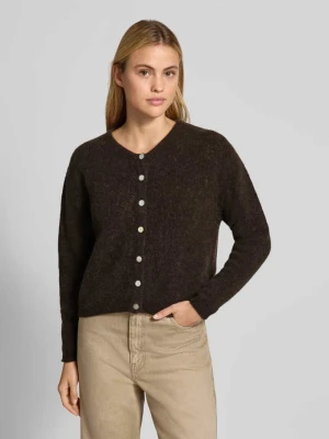 Kardigan o kroju relaxed fit z mieszanki wełny i alpaki model 'VITOW' American Vintage Czekoladowy