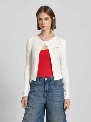 Kardigan o kroju slim fit z dzianiny pointelle Tommy Jeans Złamany biały