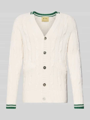 Kardigan o kroju slim fit z efektem dzianiny z dodatkiem kaszmiru FTC-Cashmere