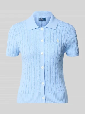 Kardigan o kroju slim fit z kołnierzykiem polo Polo Ralph Lauren