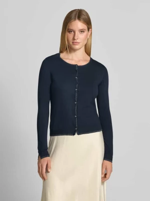 kardigan o kroju slim fit z mieszanki wiskozy model 'MAGLIA APERTA' Liu Jo Ciemnoniebieski