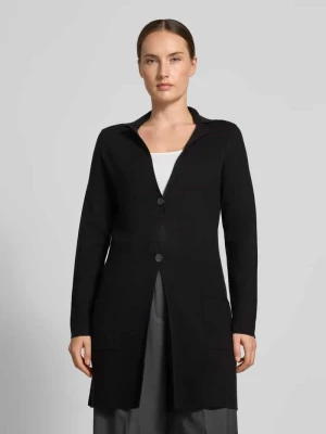 kardigan o kroju slim fit z mieszanki wiskozy w imitacji dzianiny Christian Berg Czarny